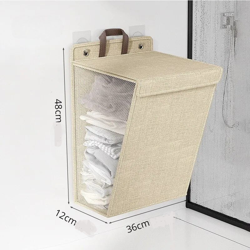 Cesto Organizador Dobrável de Parede para Lavanderia