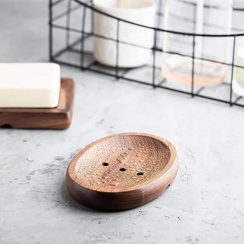 Saboneteira de Madeira Nozes Preta