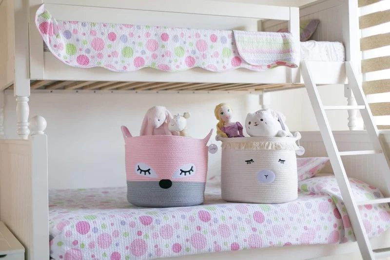 Cesta de Algodão Premium com Design de Raposa