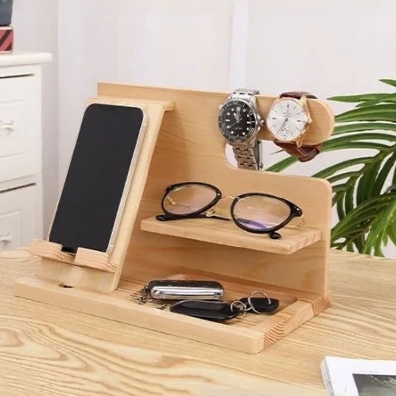 Organizador de Madeira de Cabeceira