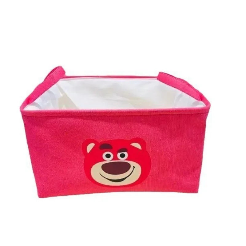 Disney-Winnie Stitch Cesta De Armazenamento De Roupas, Saco De Armazenamento Dobrável, Punho De Anime Dos Desenhos Animados, Caixa De Diversos De Lona, Organizador De Casa