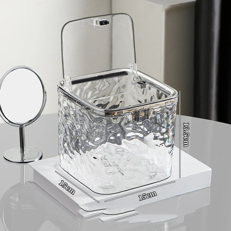 Acessórios de cabelo organizador caixa de armazenamento acrílico claro laço de cabelo organizador para bandana lavanderia pods recipiente caixa de armazenamento de mesa