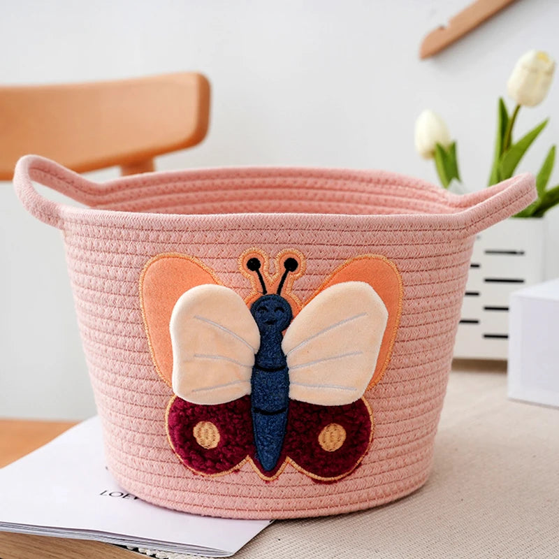 Cestas de Armazenamento em Algodão Bordado