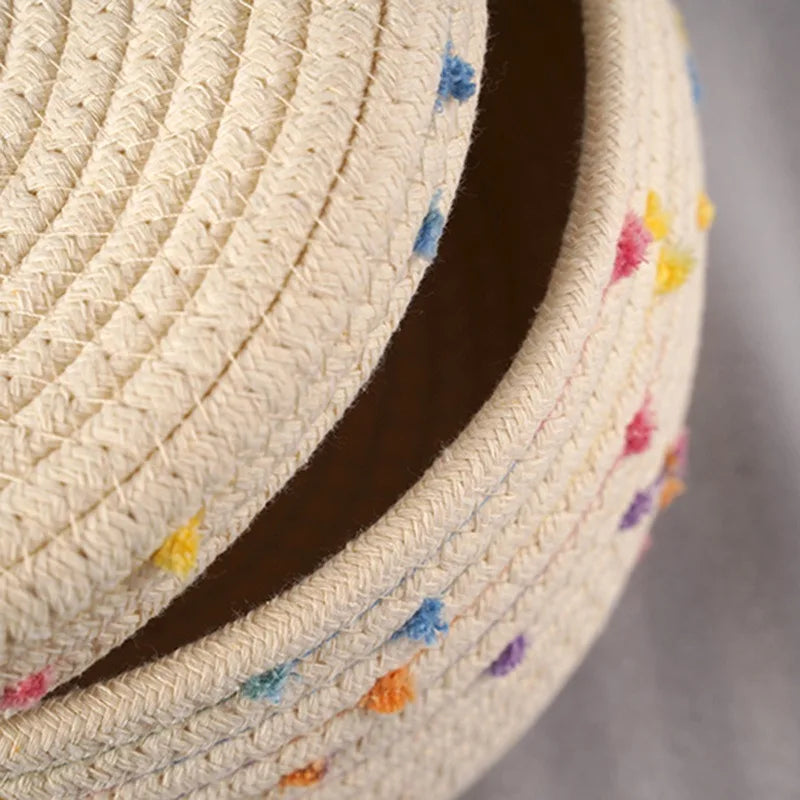 Cesta de Armazenamento de Algodão com Design Circular