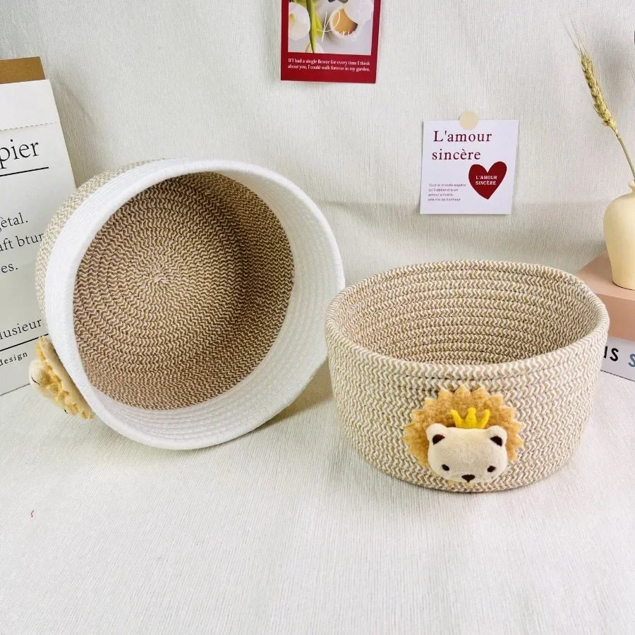 Cesta de Armazenamento Elegante em Corda de Algodão