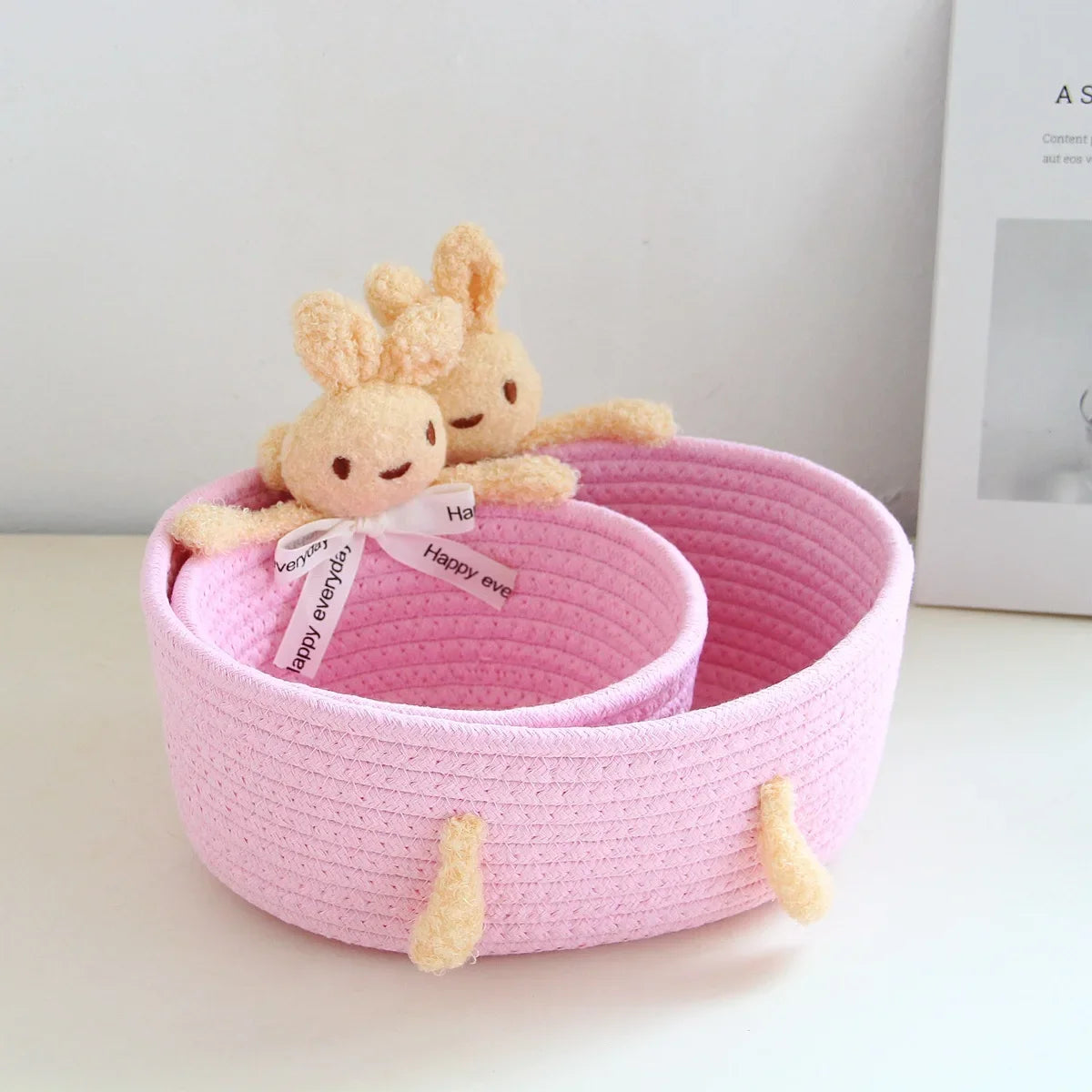 Cestas de Armazenamento Coelho em Algodão