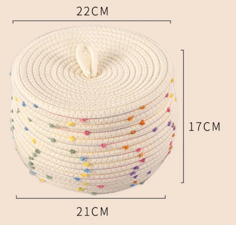 Cesta de Armazenamento de Algodão com Design Circular