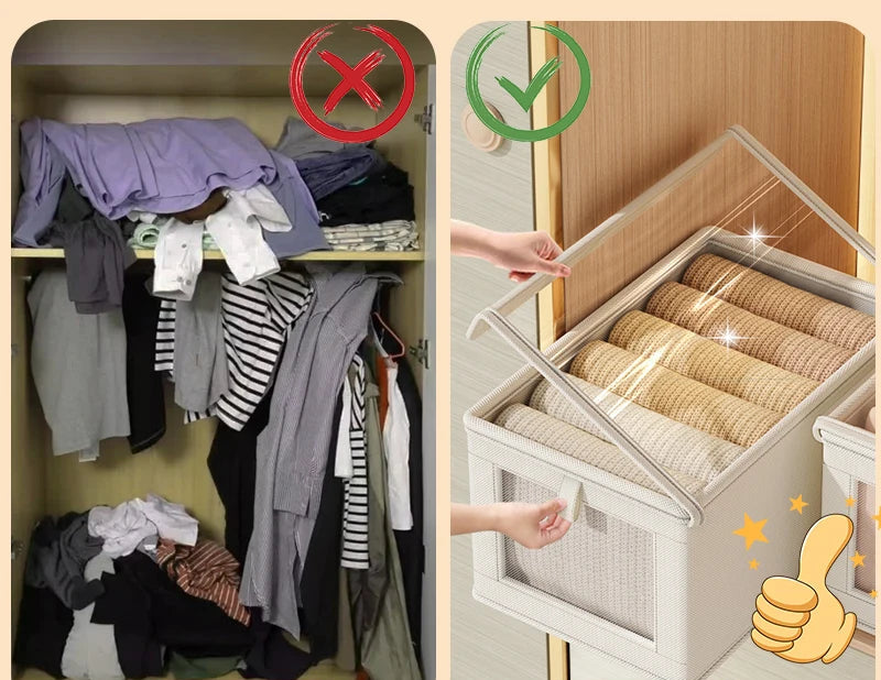 Organizador de Roupas Dobrável com Tampa Antipoeira