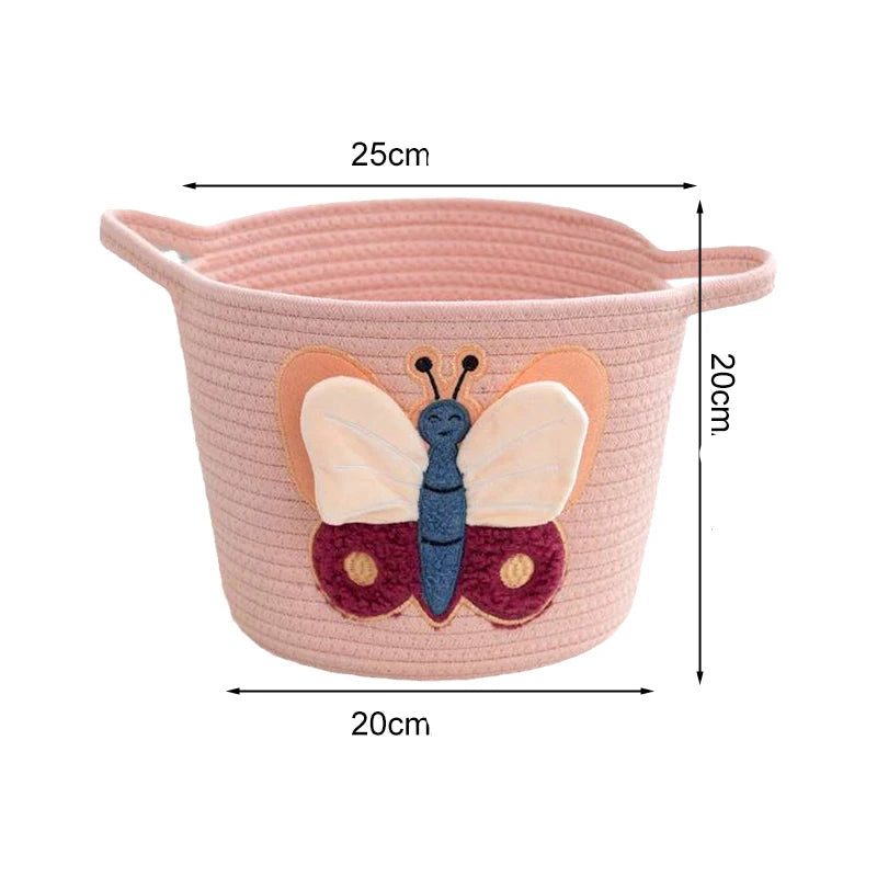 Cestas de Armazenamento em Algodão Bordado
