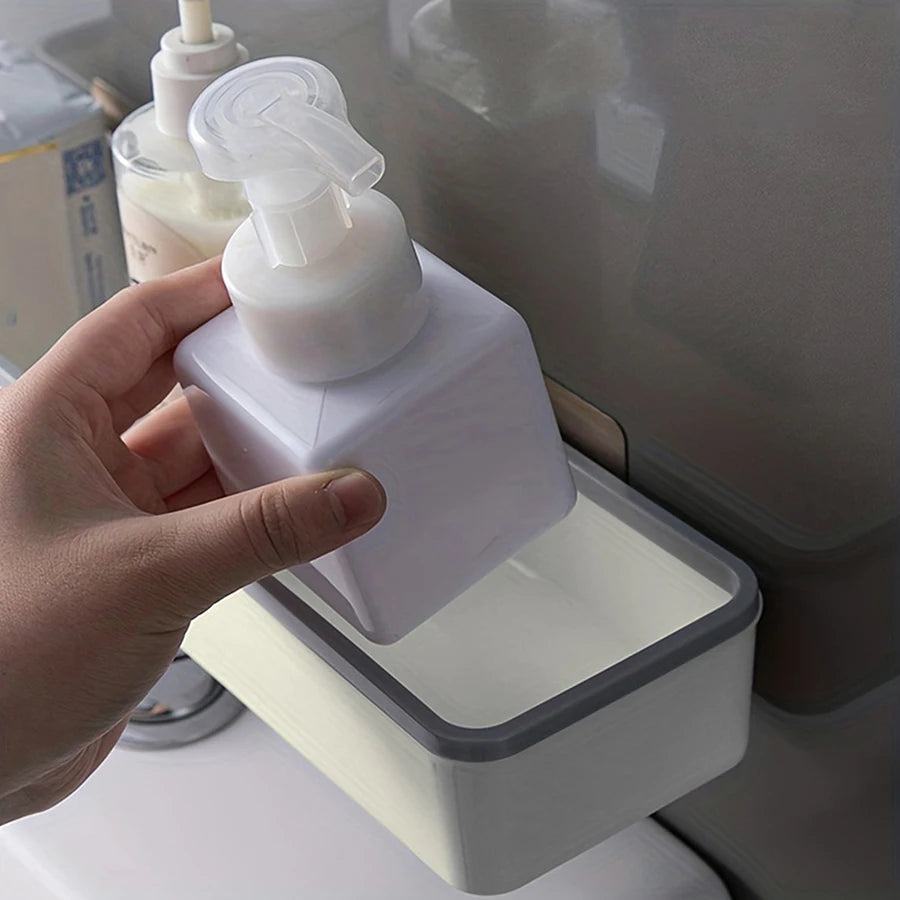 el organizador de estante blanco del estante del artefacto multifuncional libre del agujero de la suspensão de la pared del gabinete de almacenamiento del cuarto de baño del banheiro