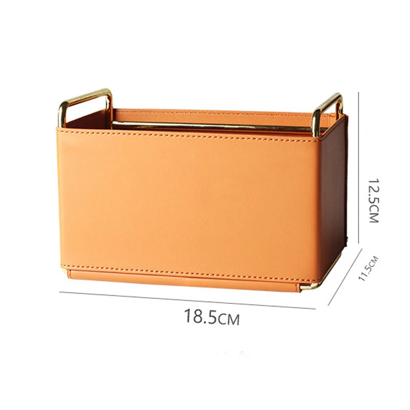 Cesto de Armazenamento de Couro