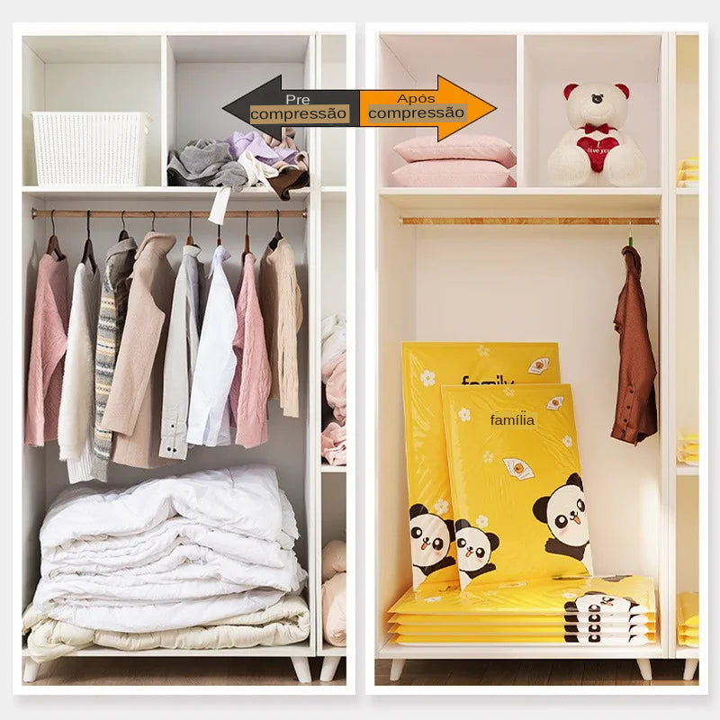 Saco de Compressão de Viagem Reutilizável - Economia de Espaço