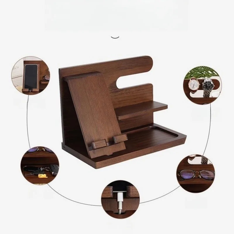 Organizador de Madeira de Cabeceira