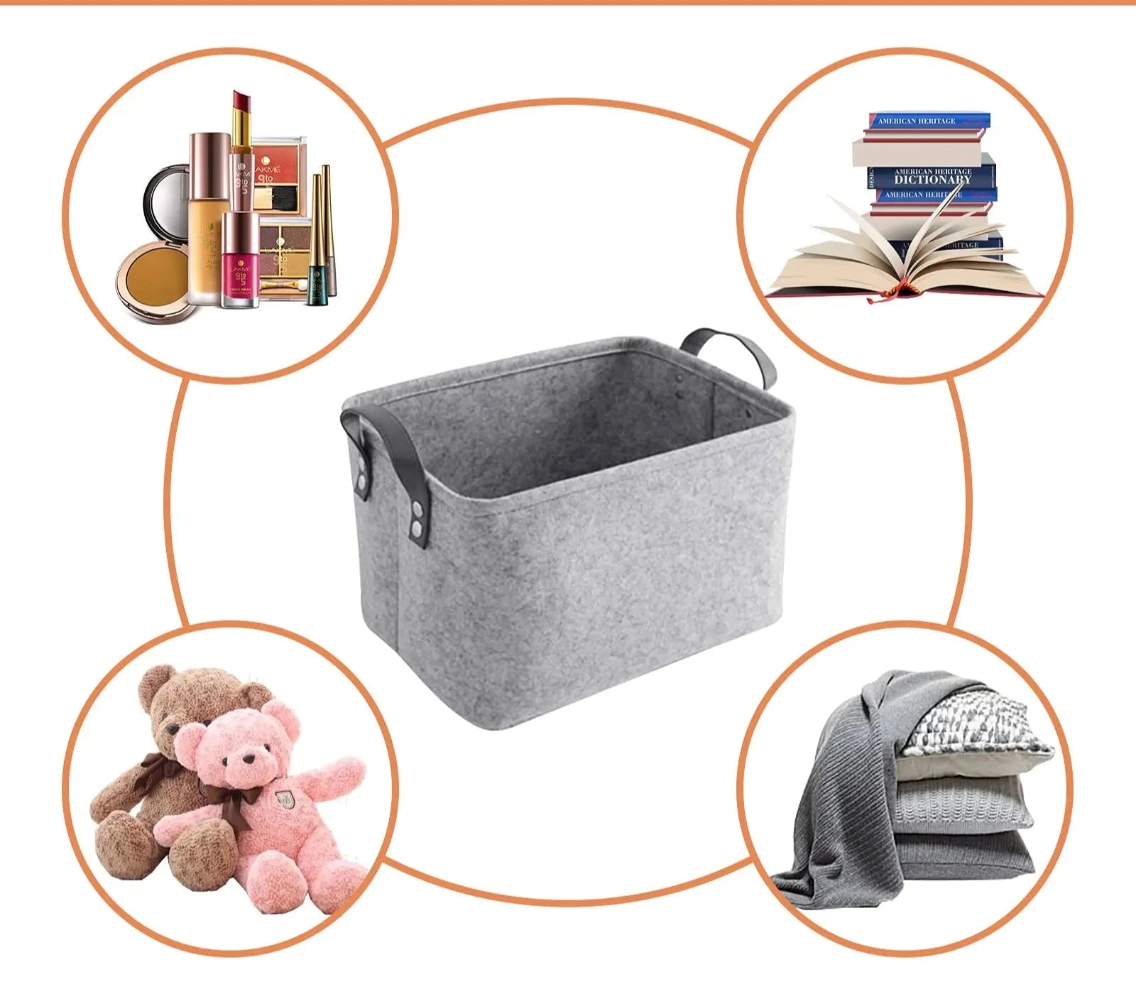 Cesto de Feltro Para Armazenamento - 2 peças