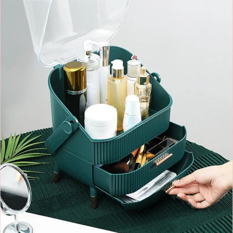 Organizador de Cosméticos à Prova de Poeira com Grande Capacidade