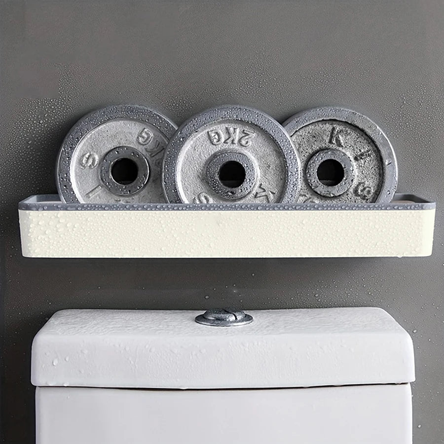 el organizador de estante blanco del estante del artefacto multifuncional libre del agujero de la suspensão de la pared del gabinete de almacenamiento del cuarto de baño del banheiro