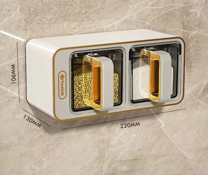 Conjunto de caixa de tempero de parede rack de especiarias açucareiro sal shaker tempero recipiente caixas de especiarias com colheres organizador de cozinha