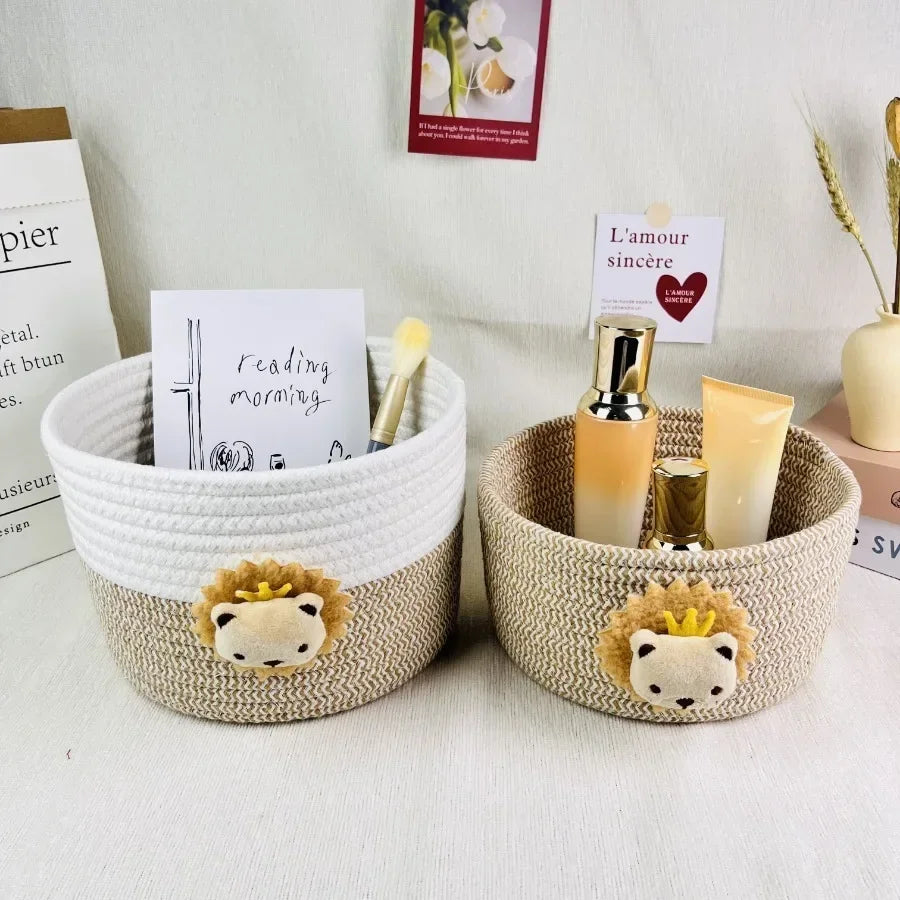 Cesta de Armazenamento Elegante em Corda de Algodão