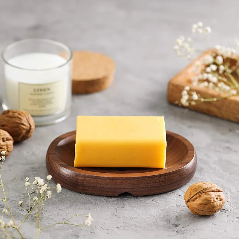 Saboneteira de Madeira Nozes Preta