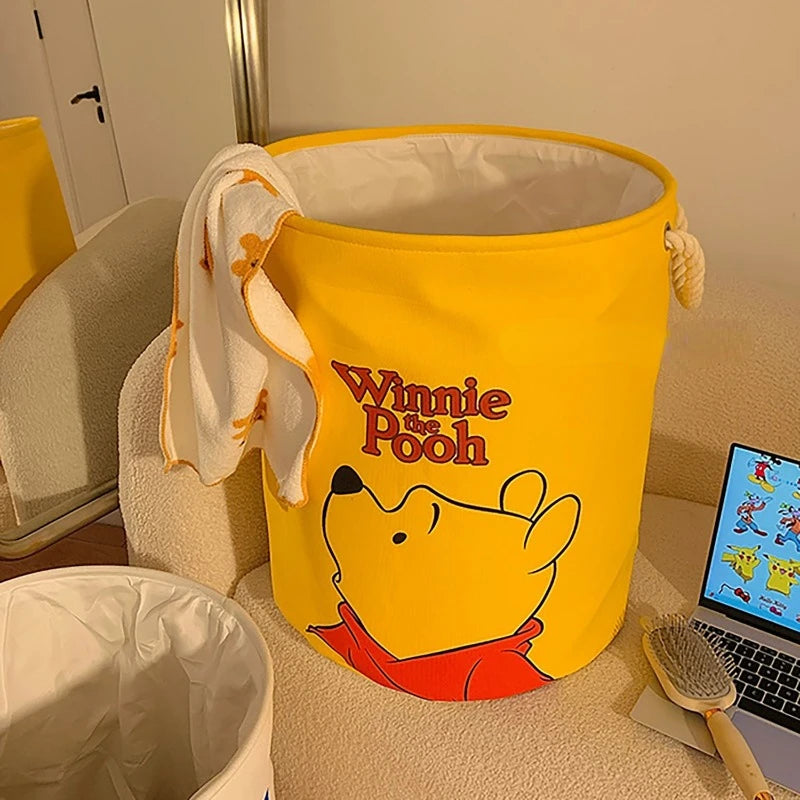 Disney-Large Capacity Foldable Storage Bucket, Winnie the Pooh, Pato Donald, Tigrão, Desenhos animados, Bonito, Casa, Quarto, Roupa suja, Brinquedo, Novo