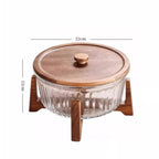 Grande frasco de armazenamento de vidro doméstico, mesa de centro para sala de estar e prato de frutas, novo prato de doces chinês e prato de lanche