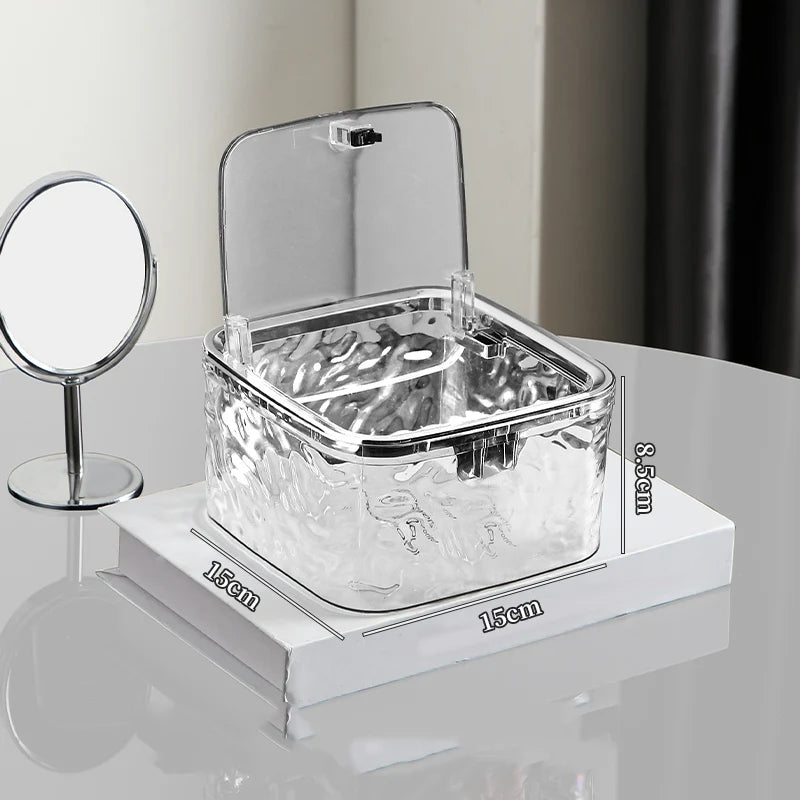 Acessórios de cabelo organizador caixa de armazenamento acrílico claro laço de cabelo organizador para bandana lavanderia pods recipiente caixa de armazenamento de mesa