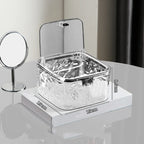 Acessórios de cabelo organizador caixa de armazenamento acrílico claro laço de cabelo organizador para bandana lavanderia pods recipiente caixa de armazenamento de mesa