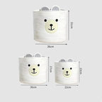 Cesta Organizadora de Algodão com Urso para Crianças