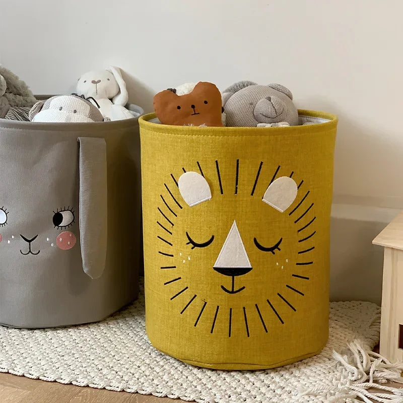 Cesto Dobrável de Lona para Organização Infantil