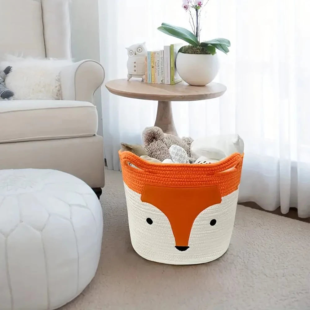 Cesto de Algodão Raposa Elegante - Armazenamento e Decoração