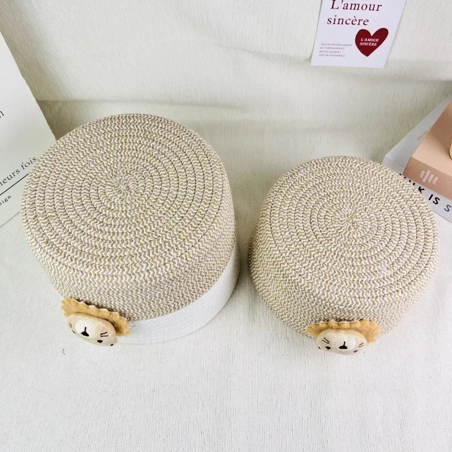 Cesta de Armazenamento Elegante em Corda de Algodão