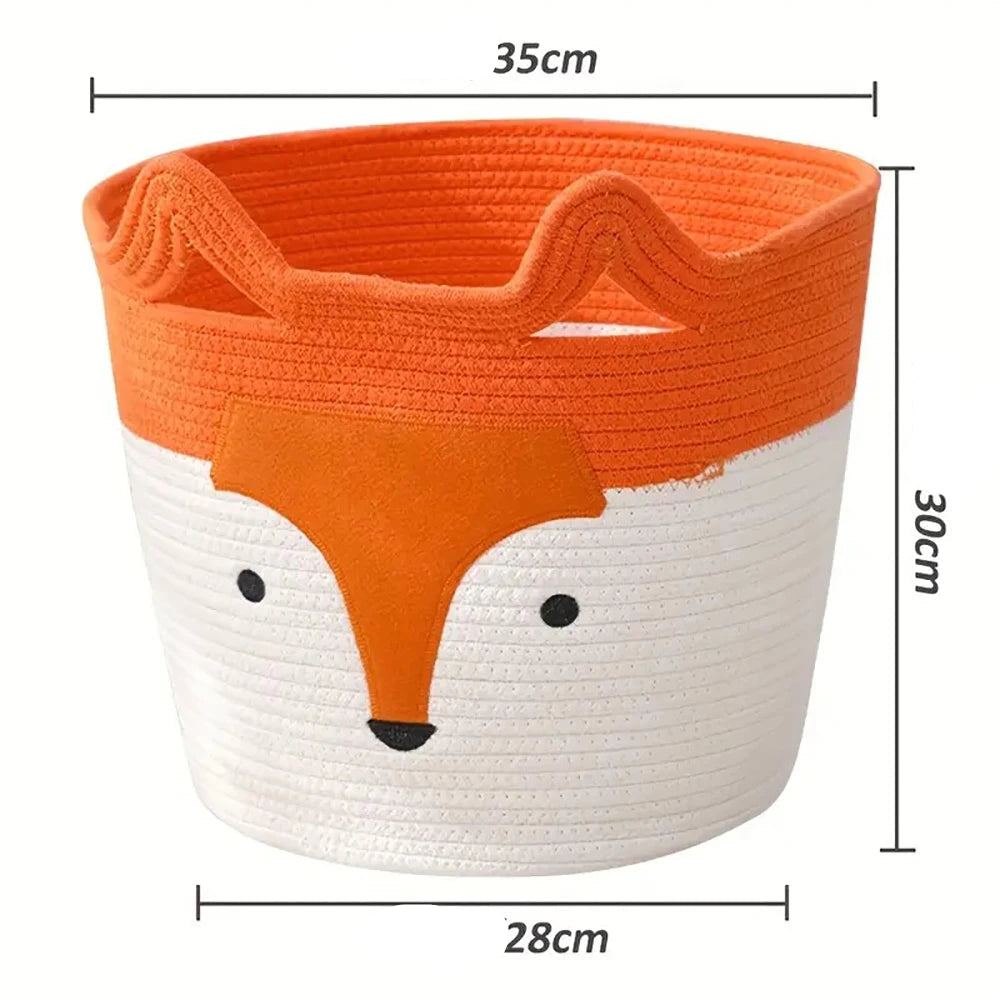 Cesto de Algodão Raposa Elegante - Armazenamento e Decoração