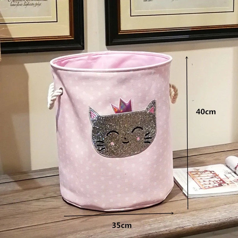 Cesta de lavanderia dobrável para roupas sujas para crianças brinquedos do bebê lona wasmand grande cesto armazenamento crianças bebê casa organizador