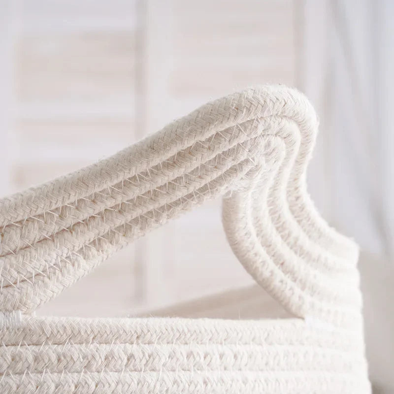 Cesta de Algodão Tecida à Mão para Organização Elegante
