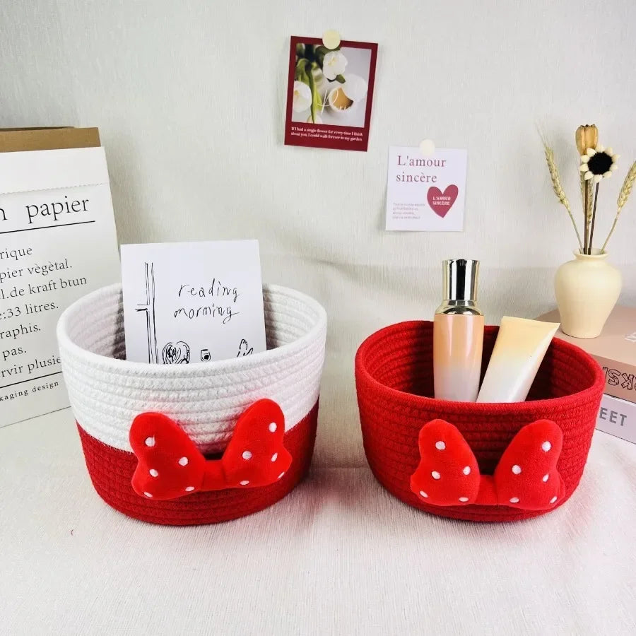 Cesta de Armazenamento Elegante em Corda de Algodão