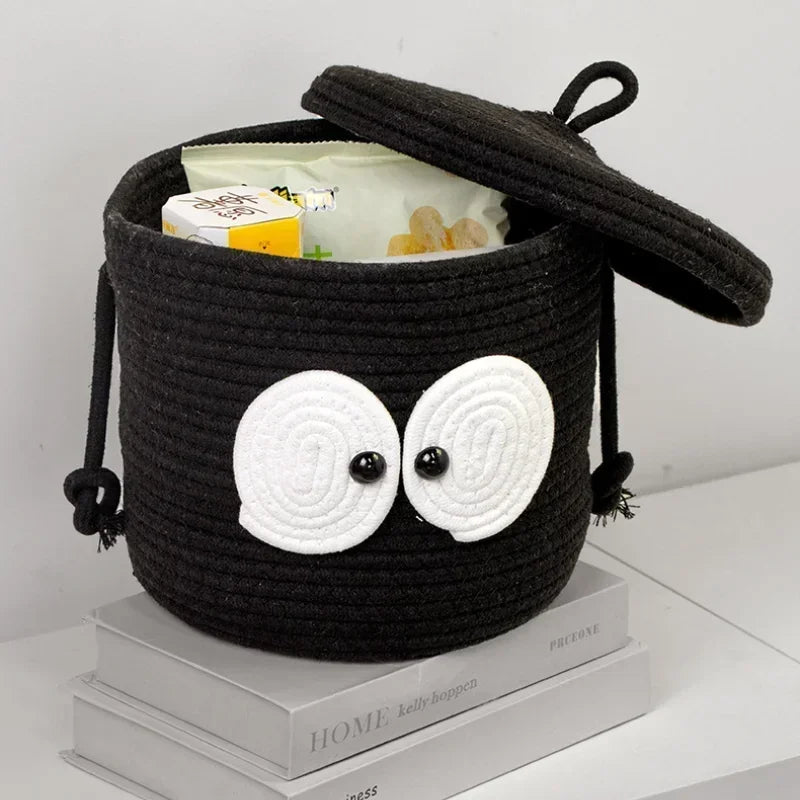 Cesta Organizadora de Algodão com Design Divertido