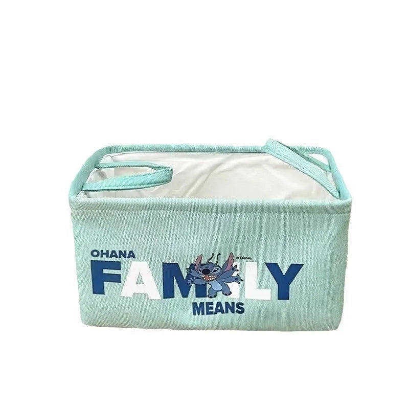 Disney-Winnie Stitch Cesta De Armazenamento De Roupas, Saco De Armazenamento Dobrável, Punho De Anime Dos Desenhos Animados, Caixa De Diversos De Lona, Organizador De Casa