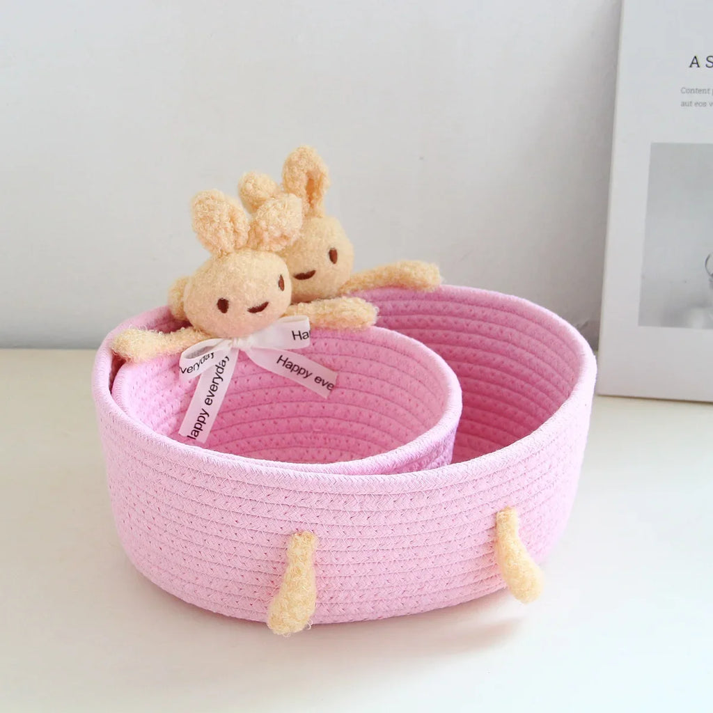 Cestas de Armazenamento Coelho em Algodão