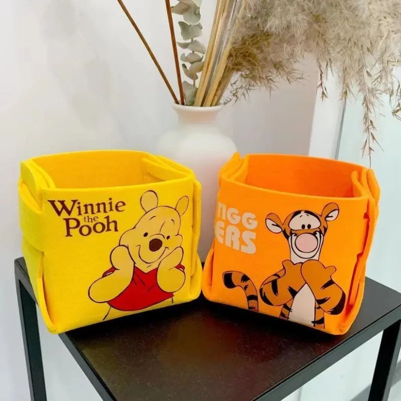 Disney Pooh Feltro Desktop Storage Box, Titular Pen bonito dos desenhos animados, Animação Periférica, Creative Kawaii, Lotso, Stellalou, Linabell