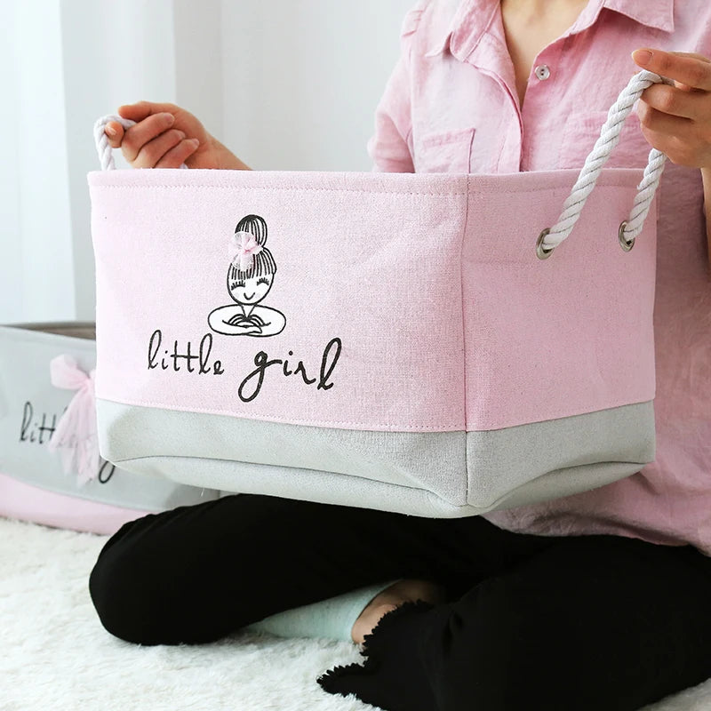 Cesta de armazenamento de brinquedos para bebês, cesta de presente dobrável, tecido de lona, cesta de lavanderia para roupas, livros, organização doméstica, decoração de quarto