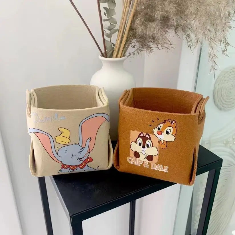 Disney Pooh Feltro Desktop Storage Box, Titular Pen bonito dos desenhos animados, Animação Periférica, Creative Kawaii, Lotso, Stellalou, Linabell