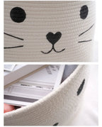 Cesta de Algodão Tecida à Mão para Organização Elegante