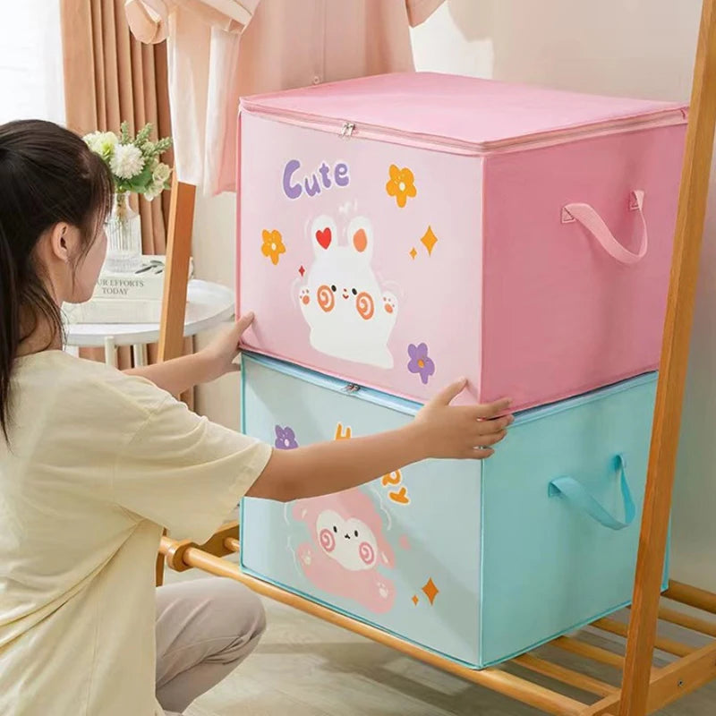 Cesta Dobrável de Feltro para Brinquedos e Roupas Infantis
