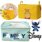 Disney-Winnie Stitch Cesta De Armazenamento De Roupas, Saco De Armazenamento Dobrável, Punho De Anime Dos Desenhos Animados, Caixa De Diversos De Lona, Organizador De Casa