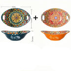 Tigela de Cerâmica Boêmia com Alças - Conjunto 2 Peças