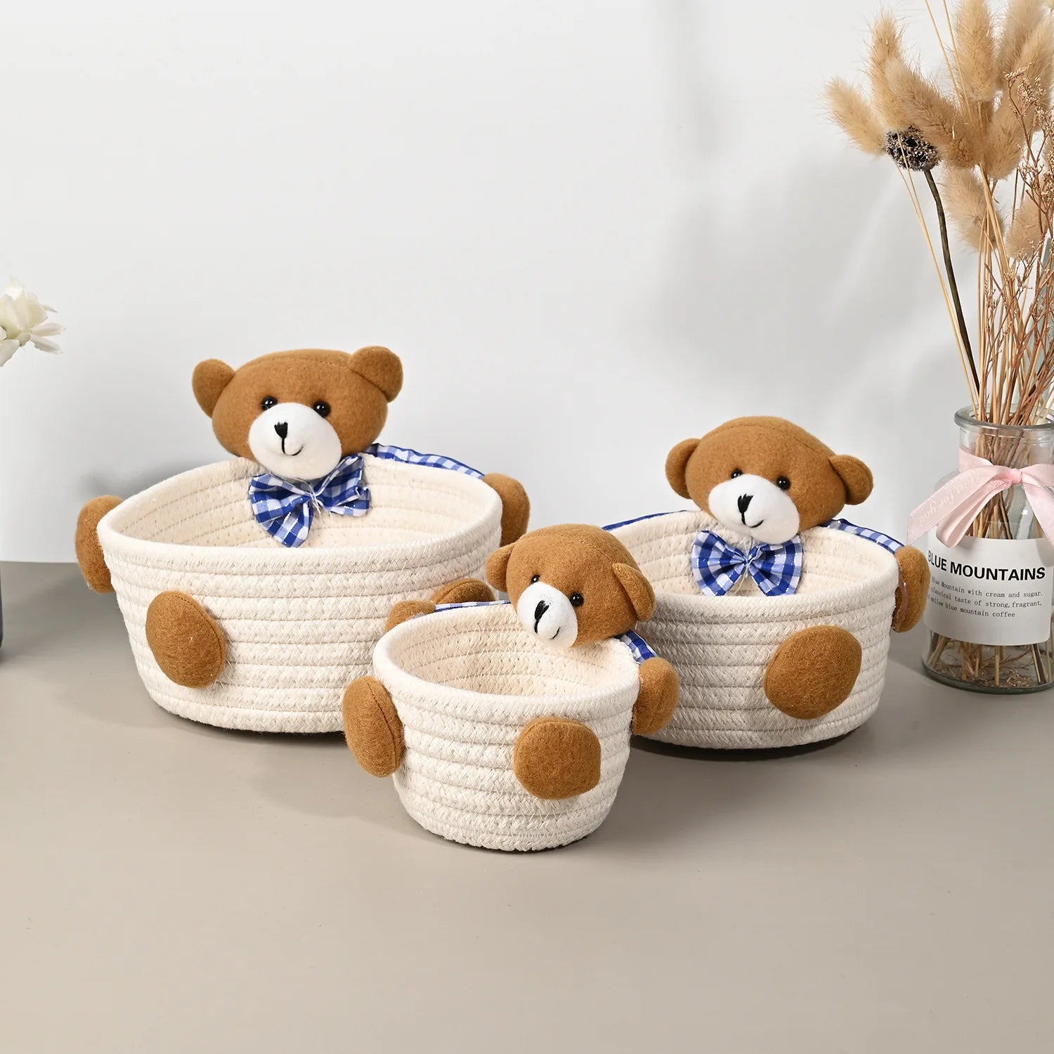 Cestas de Armazenamento Kawaii com Ursinho - Organização e Charme