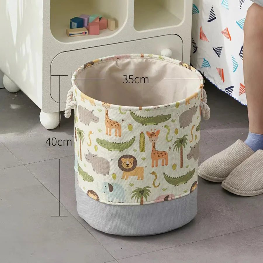 Cesta  Infantil Dobrável com Estampa de Leão