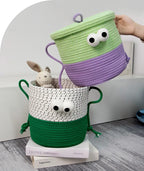 Cesta Organizadora de Algodão com Design Divertido
