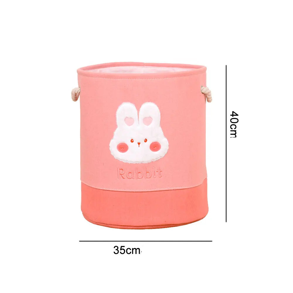Cesto  Rosa com Design de Coelho - Grande Capacidade e Charme