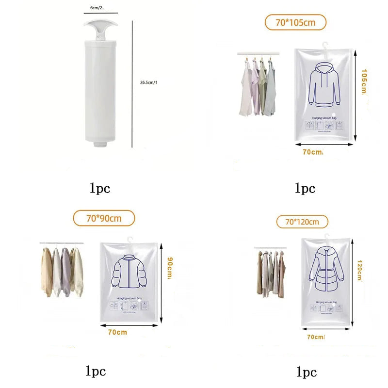 Sacos de Armazenamento a Vácuo para Roupas - Organizador de Armário